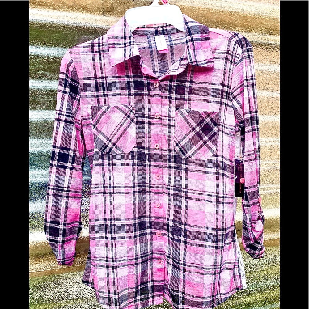 Girls Button down Plaid Shirt